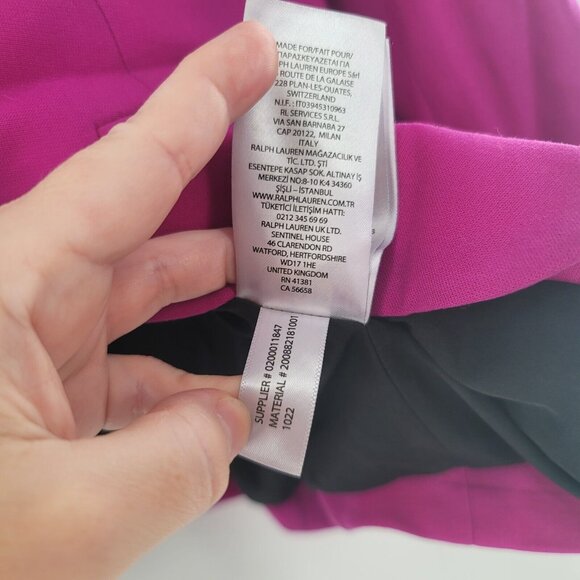 Lauren Ralph Lauren Blazer Jacket Size 0 Pink Black Velvet Collar - Picture 10 of 11